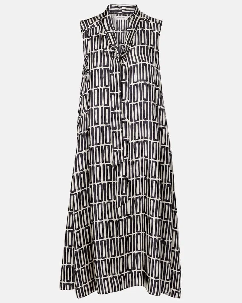Max Mara Midikleid Jackie aus Seiden-Twill Beige