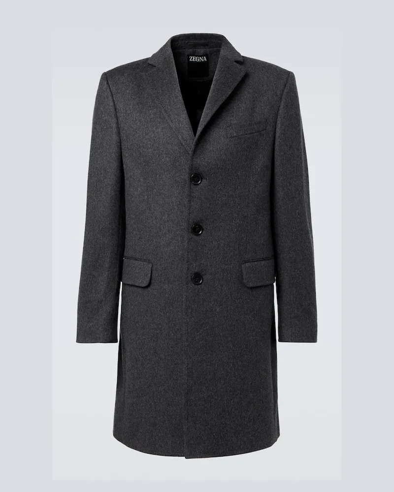 Ermenegildo Zegna Mantel aus Wolle und Kaschmir Grau