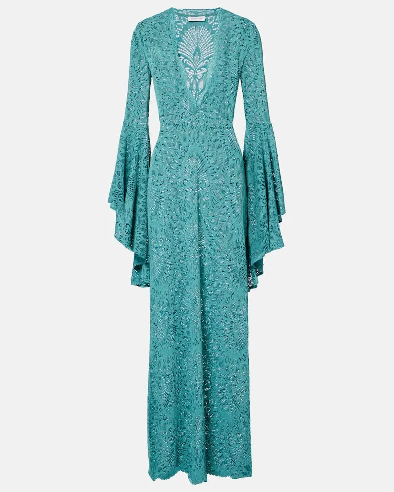 Alexandra Miro Maxikleid Kara aus Spitze Türkis