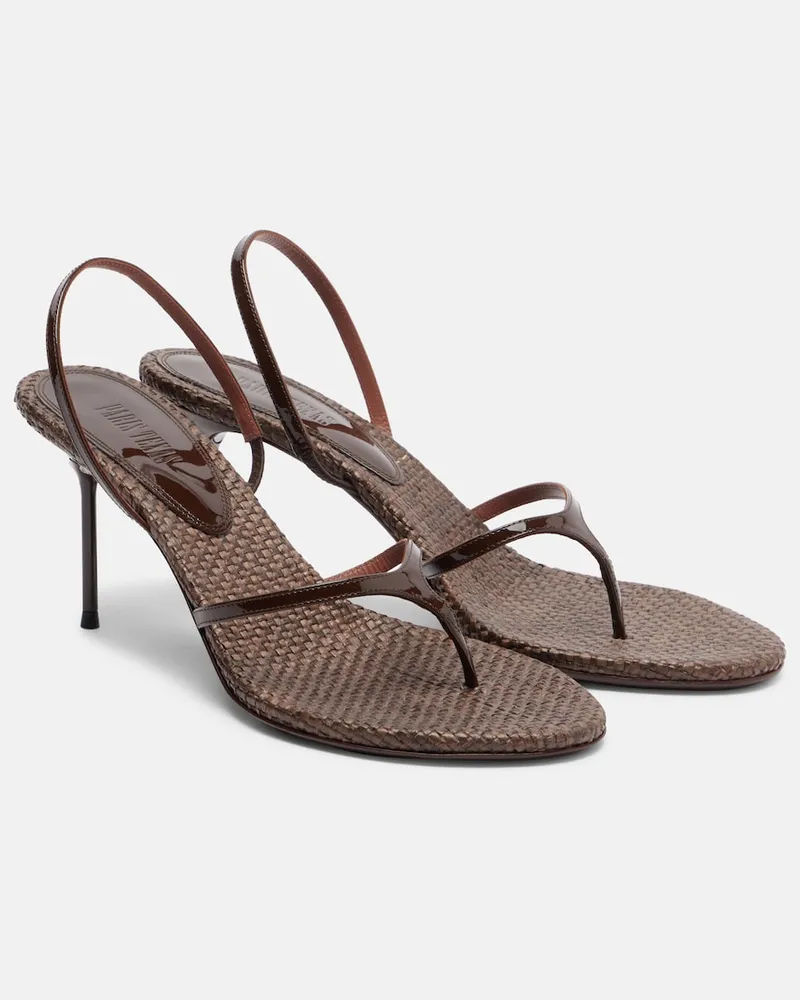 Paris Texas Sandalen Lidia aus Lackleder Braun