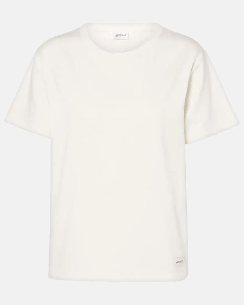 Saint Laurent T-Shirt aus Jersey Weiß