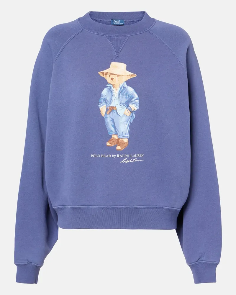 Ralph Lauren Sweatshirt Polo Bear aus Jersey Blau