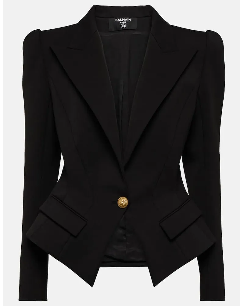 Balmain Blazer aus einem Baumwollgemisch Schwarz