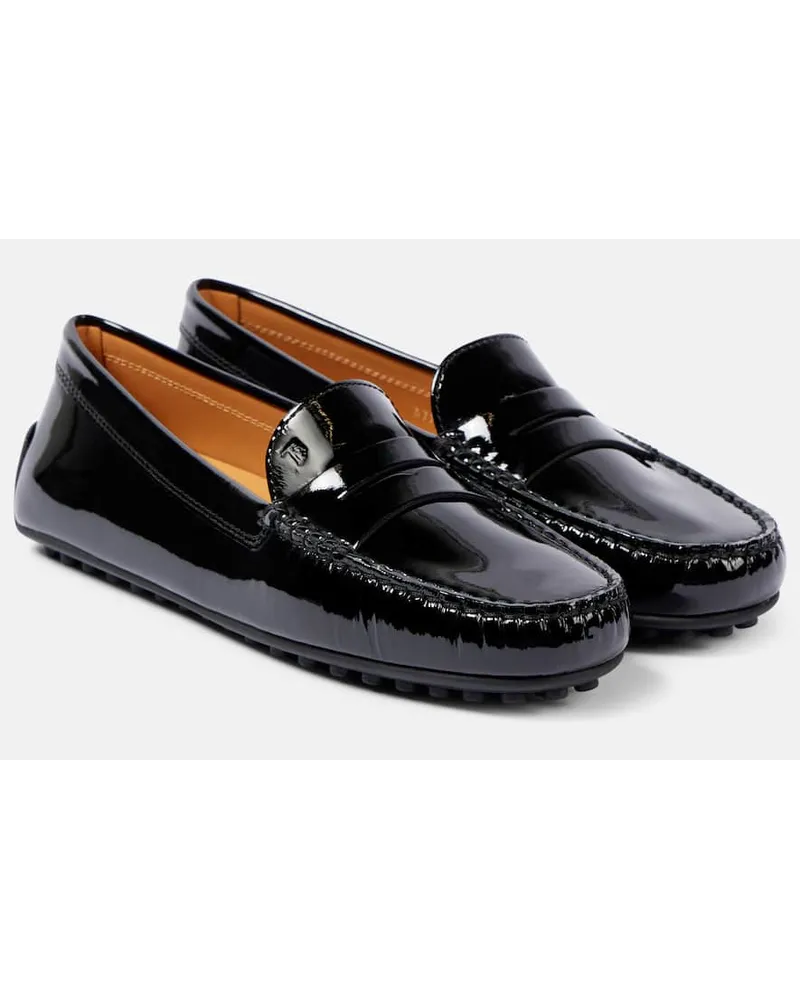 TOD'S Mokassins City Gommino aus Lackleder Schwarz
