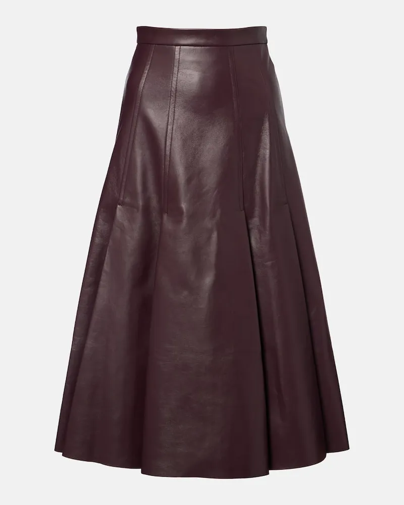 EMILIA WICKSTEAD High-Rise-Midirock Kensie aus Leder Lila