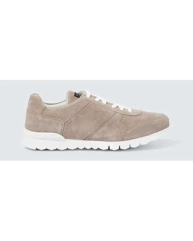 Kiton Sneakers aus Veloursleder Beige