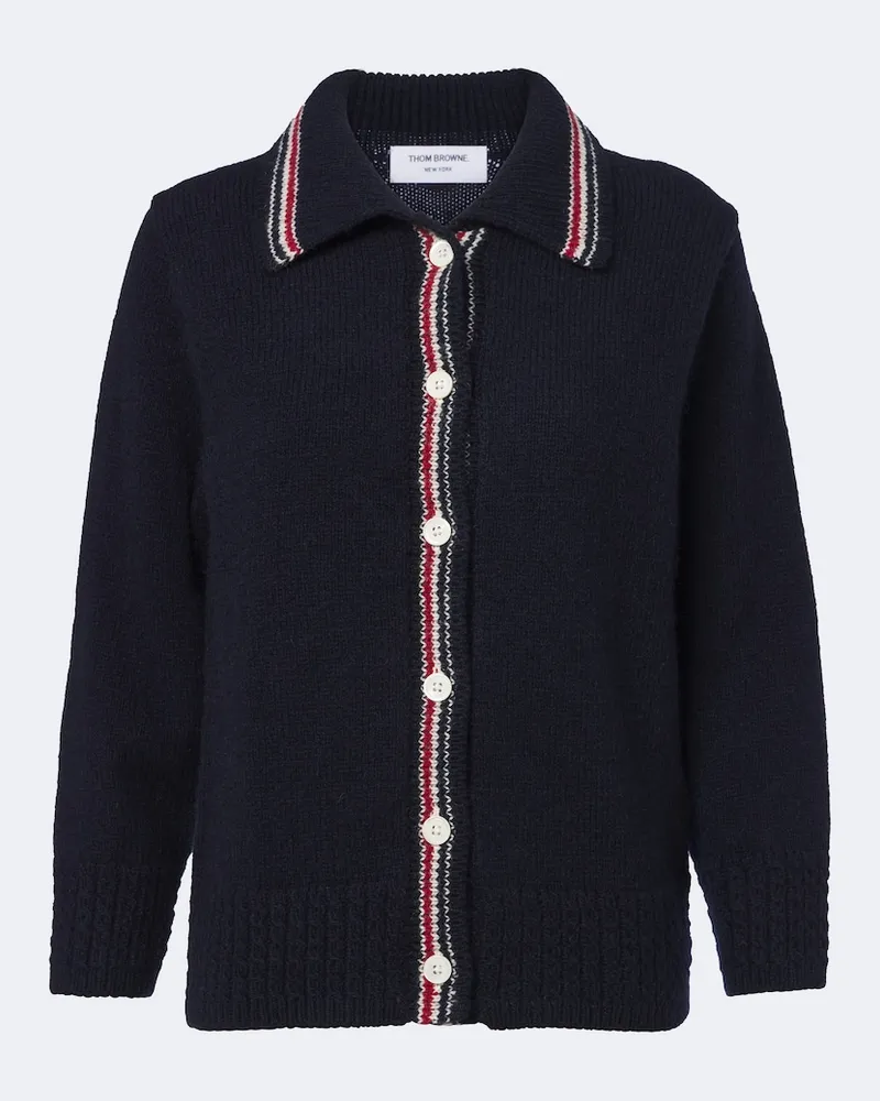 Thom Browne Cardigan Hector aus Wolle und Mohair Blau