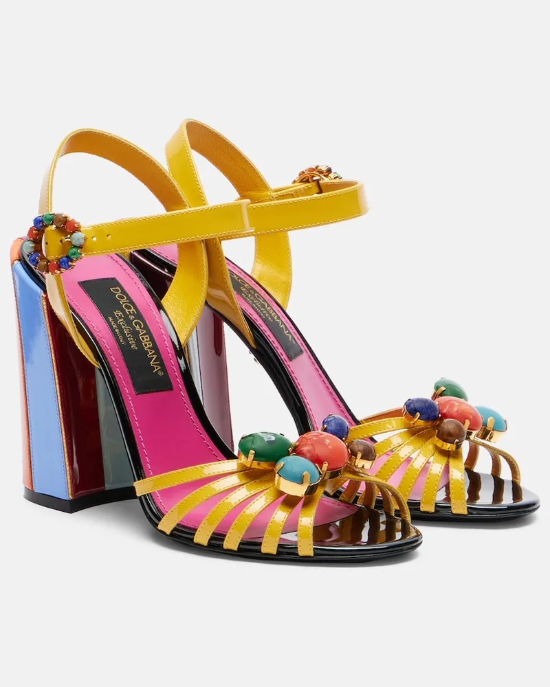 Dolce & Gabbana Verzierte Sandalen Keira aus Leder Multicolor