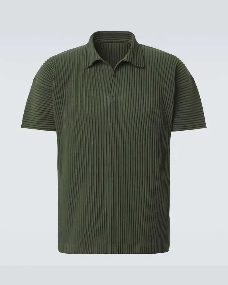 Issey Miyake Homme Plissé Issey Miyake Polohemd Color Plissees 2 Grün