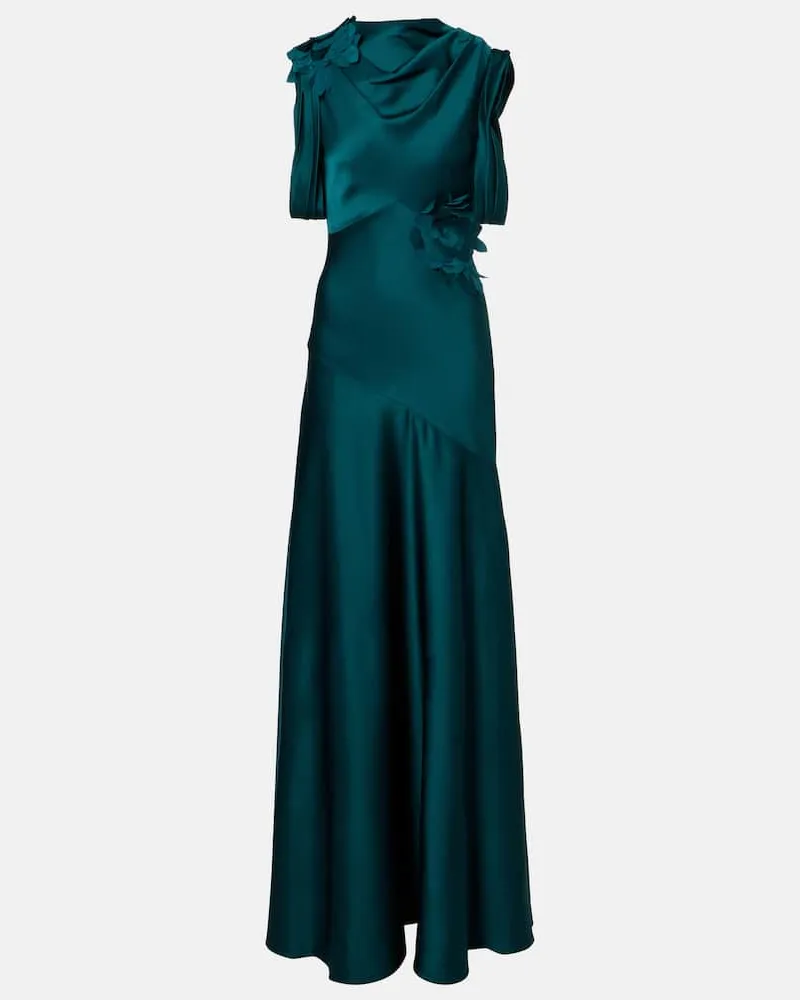 Erdem Robe aus Satin Blau
