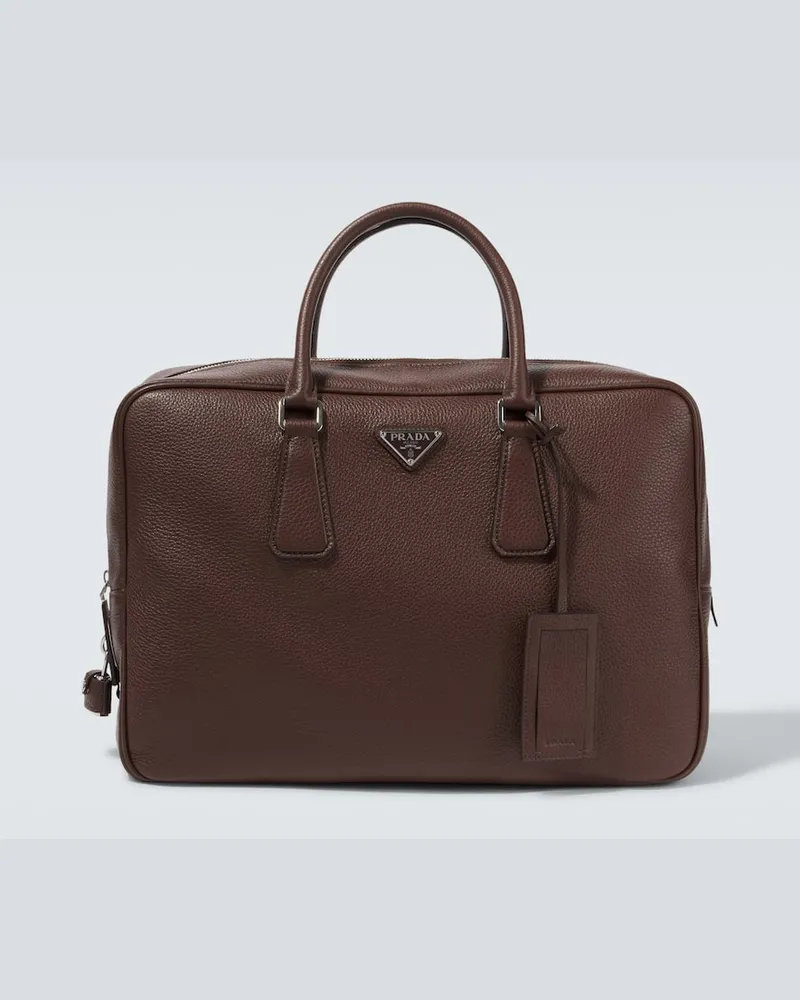 Prada Aktentasche aus Leder Braun