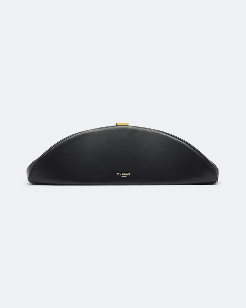 Thierry Mugler Clutch Lua aus Leder Schwarz