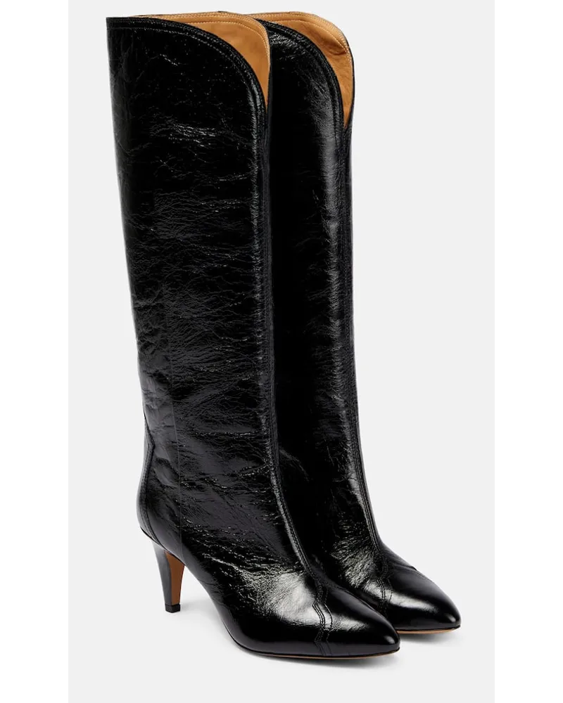 Isabel Marant Stiefel Lestany aus Leder Schwarz
