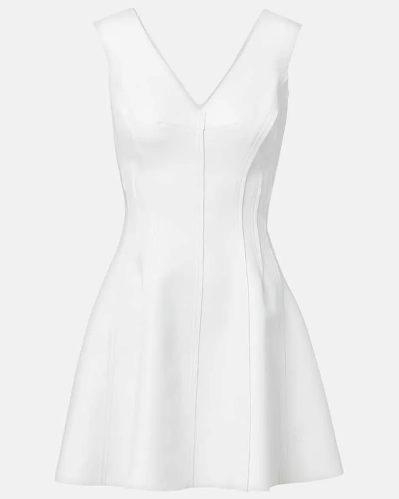 Norma Kamali Minikleid Grace aus Lederimitat Weiß