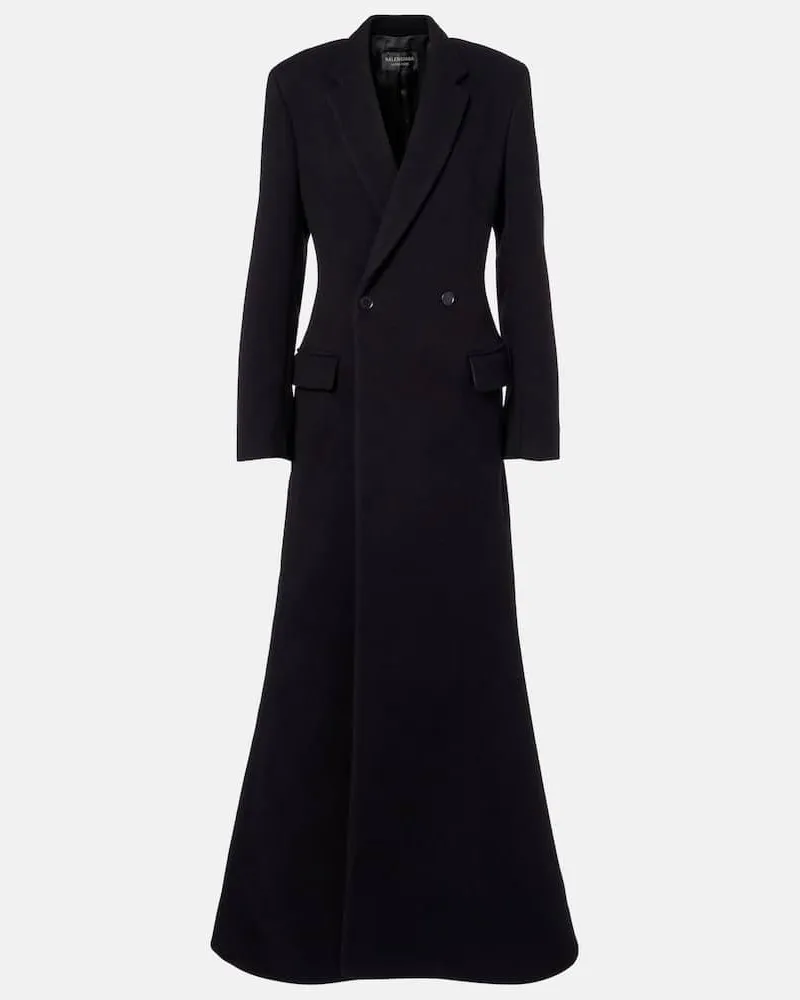 Balenciaga Mantel aus Wolle Schwarz