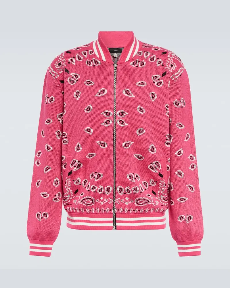 Alanui Collegejacke Bandana Piquet aus Jacquard Rosa