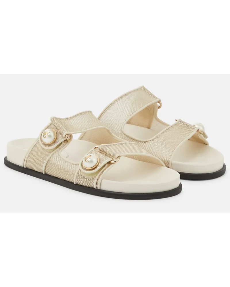 Jimmy Choo Sandalen Fayence mit Leder Beige