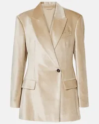 Brunello Cucinelli Blazer aus Samt Beige