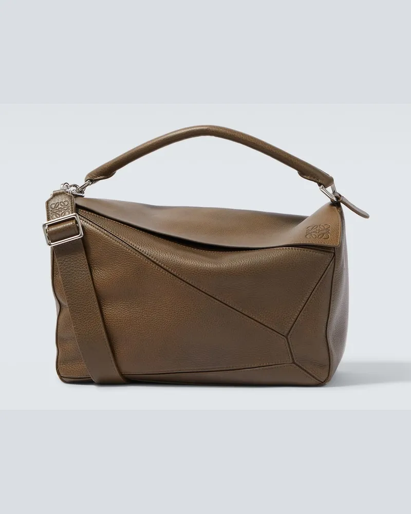 Loewe Tote Bag Puzzle Large aus Leder Grün