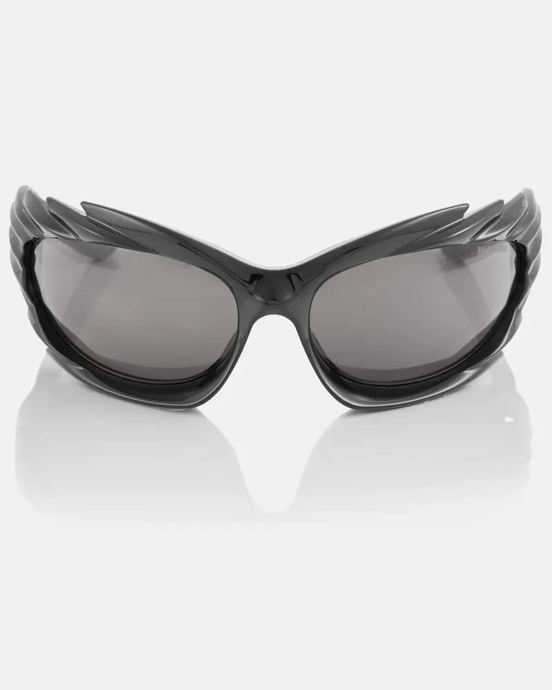 Balenciaga Ovale Sonnenbrille Spike Schwarz