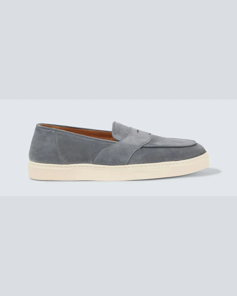 George Cleverley Loafers Joey II aus Veloursleder Blau