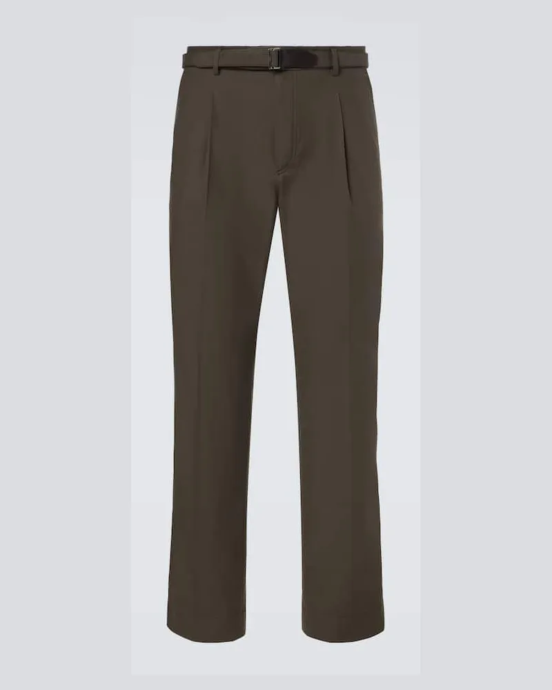Brioni Gerade Hose Madeira aus einem Baumwollgemisch Braun