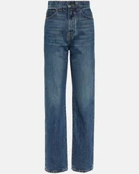 KHAITE High-Rise Straight Jeans Albi Blau