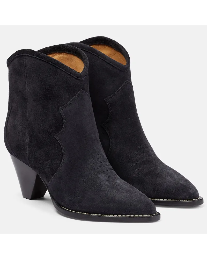 Isabel Marant Ankle Boots Darizo aus Veloursleder Schwarz