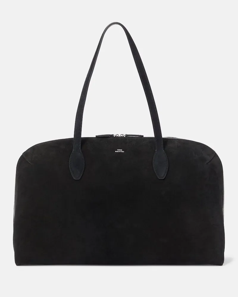 Totême Tote aus Veloursleder Schwarz