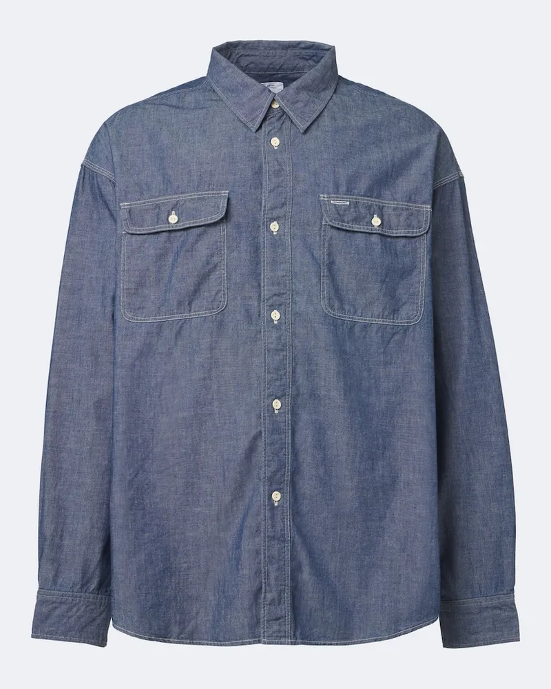 Visvim Hemd aus einem Baumwolle und Seide Blau