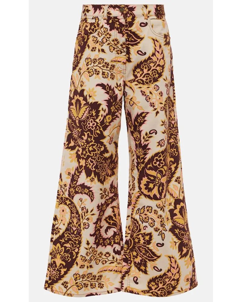 Etro High-Rise Wide-Leg Jeans Multicolor