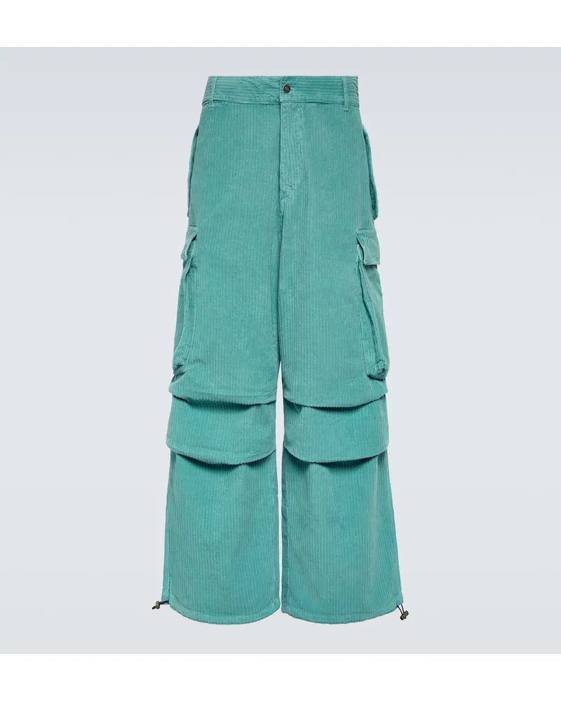 Alanui Cargohose aus Cord Blau