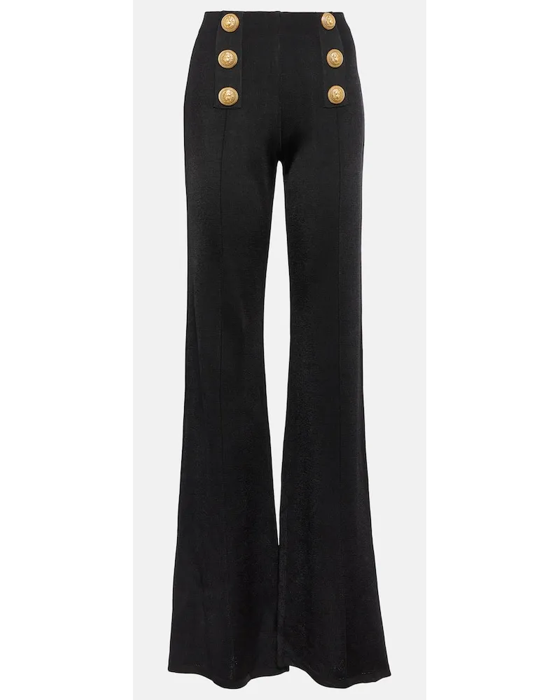 Balmain High-Rise-Schlaghose Schwarz