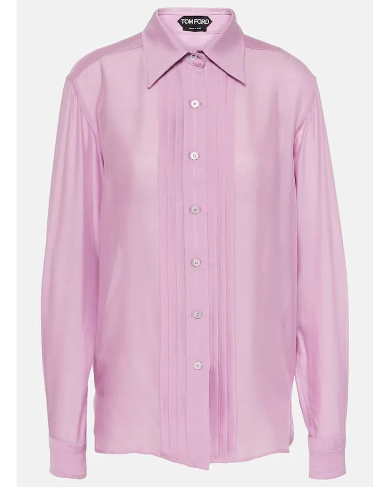 Tom Ford Hemd aus Seiden-Batist Pink