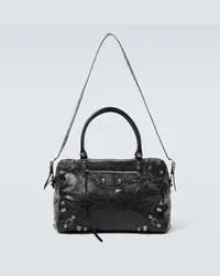 Balenciaga Weekender Le Cagole aus Leder Schwarz