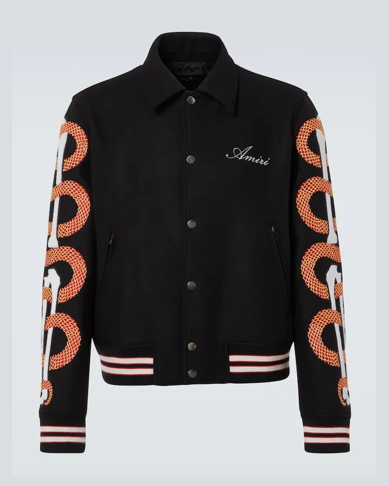 Amiri Collegejacke Amiri Snake Bones Schwarz
