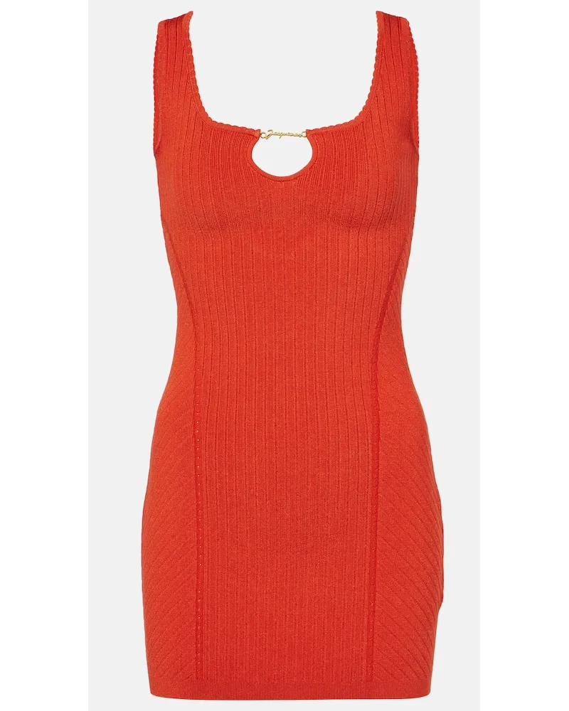 Jacquemus Minikleid La Mini Robe Sierra aus Rippstrick Orange