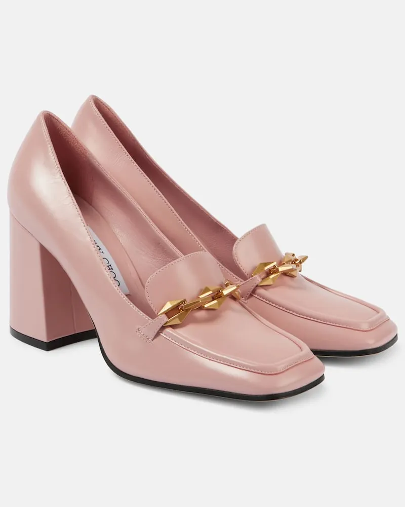 Jimmy Choo Loafer-Pumps Diamond Tilda 85 aus Leder Rosa