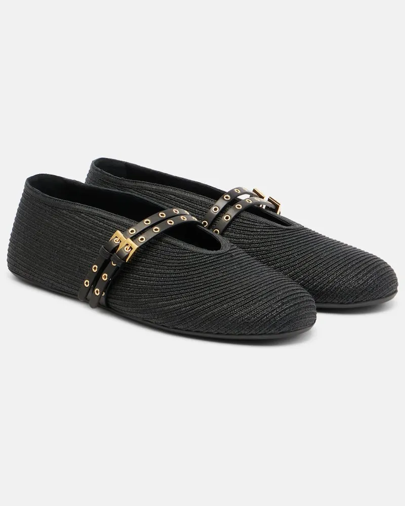 Alaïa Alaïa Ballerinas mit Leder Schwarz