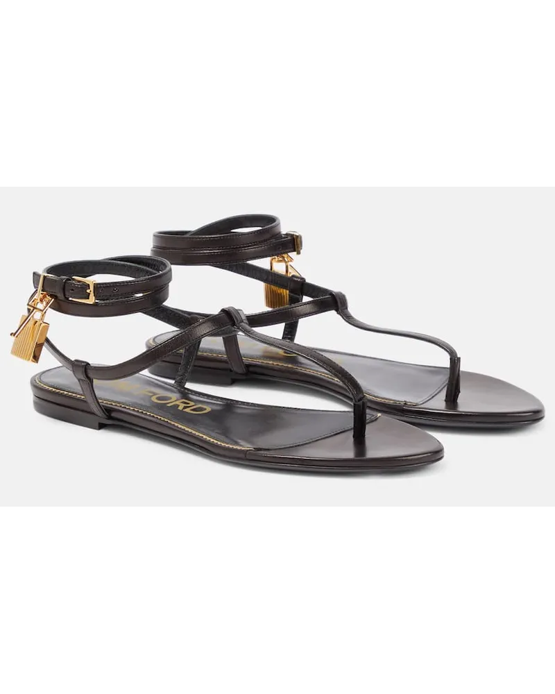 Tom Ford Sandalen Padlock aus Leder Schwarz