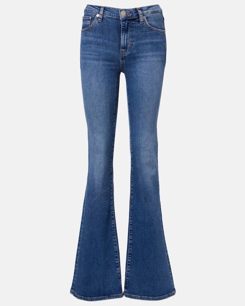 Frame Denim Mid-Rise Flared Jeans The Icon Long Blau