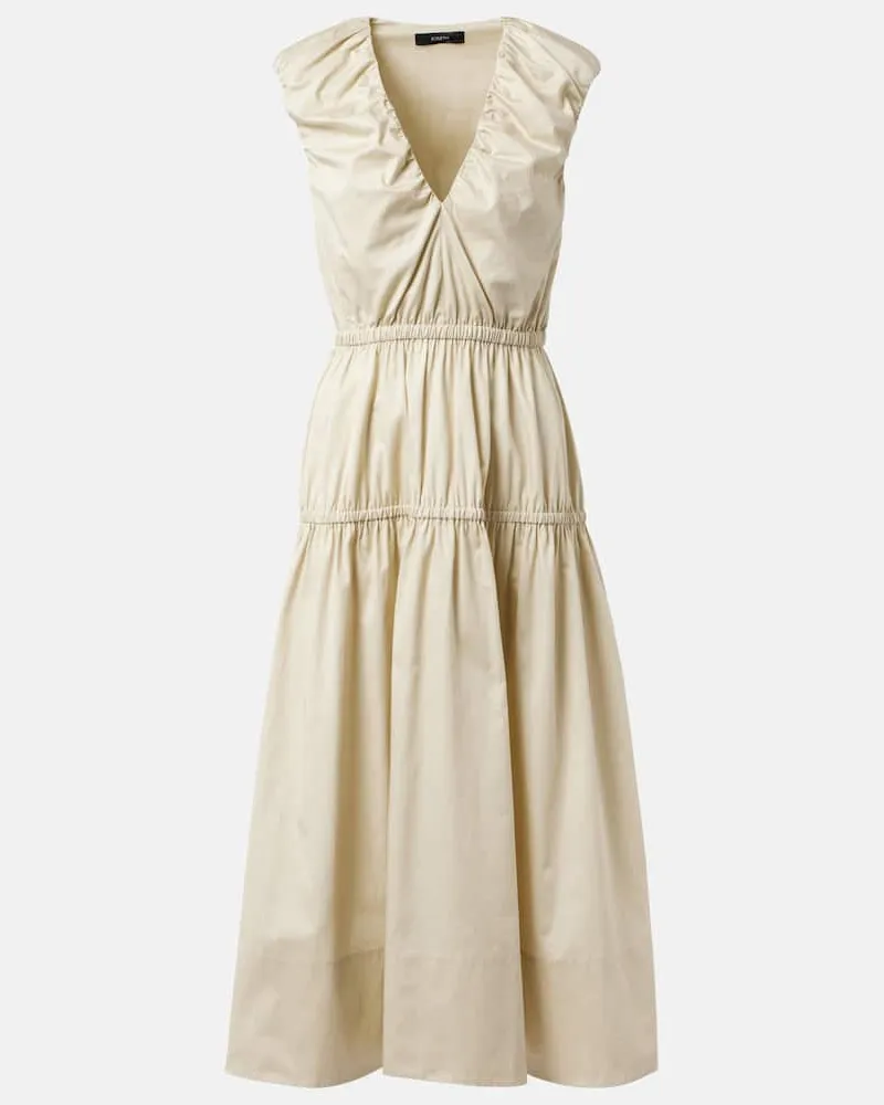 Joseph Midikleid aus Baumwollsatin Beige