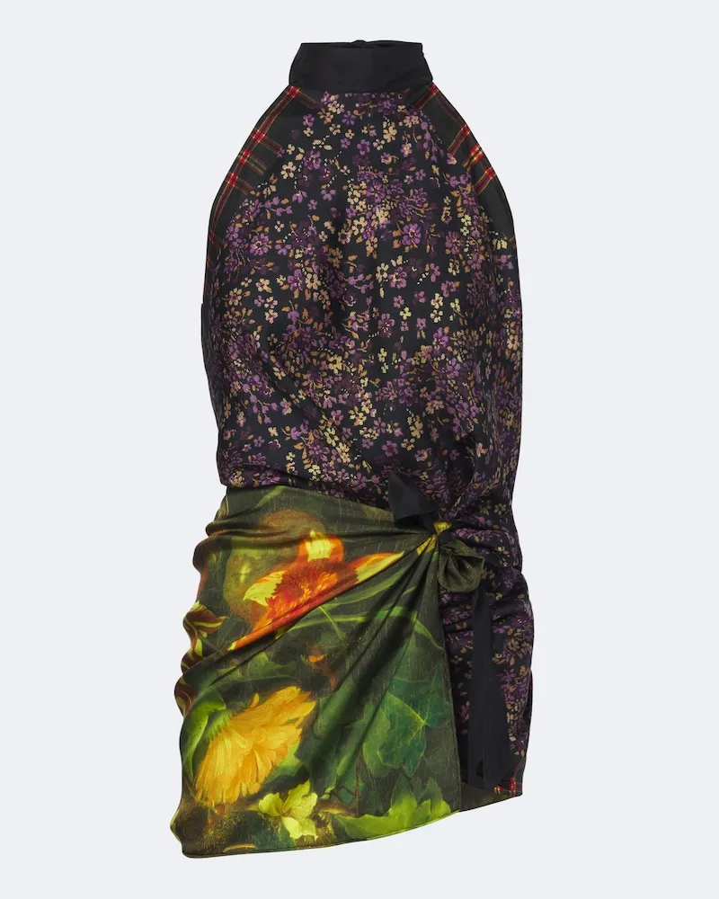 Dries van Noten Top aus Seide Multicolor