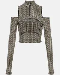 Balmain Cropped-Top aus einem Baumwollgemisch Multicolor