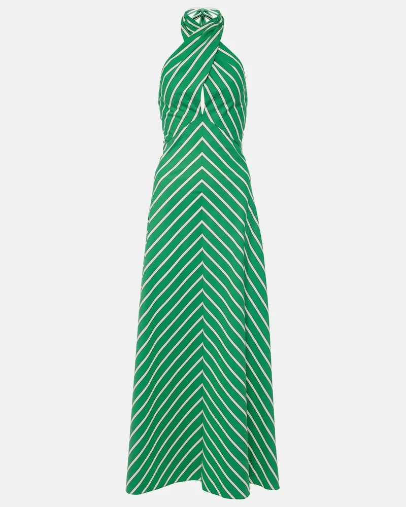 STAUD Maxikleid Dawn aus Baumwollpopeline Grün