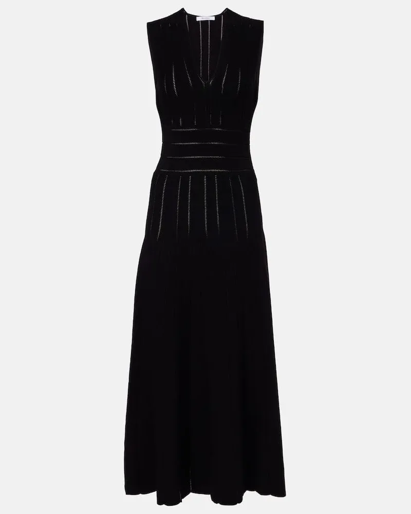 Max Mara Maxikleid Tallone aus Strick Schwarz