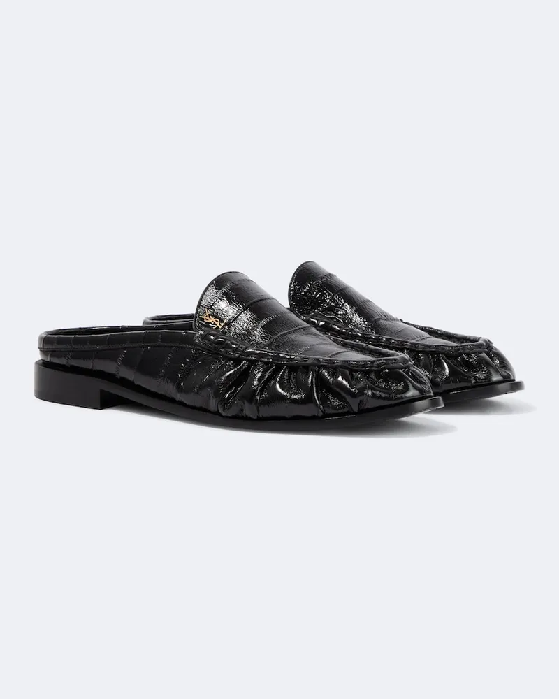 Saint Laurent Slippers Le Loafer aus Aalleder Schwarz