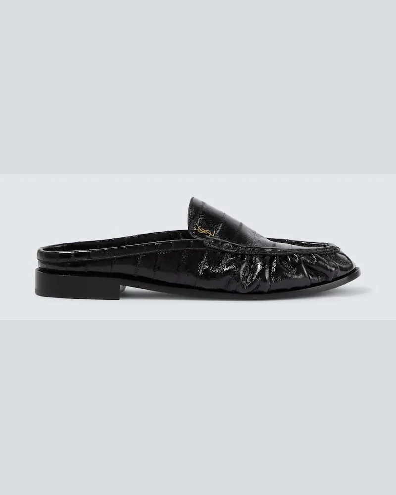 Saint Laurent Slippers Le Loafer aus Leder Schwarz