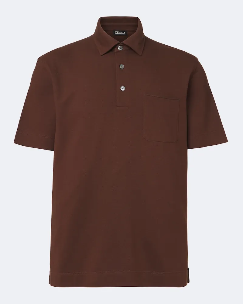 Ermenegildo Zegna Poloshirt aus Baumwoll-Piqué Braun