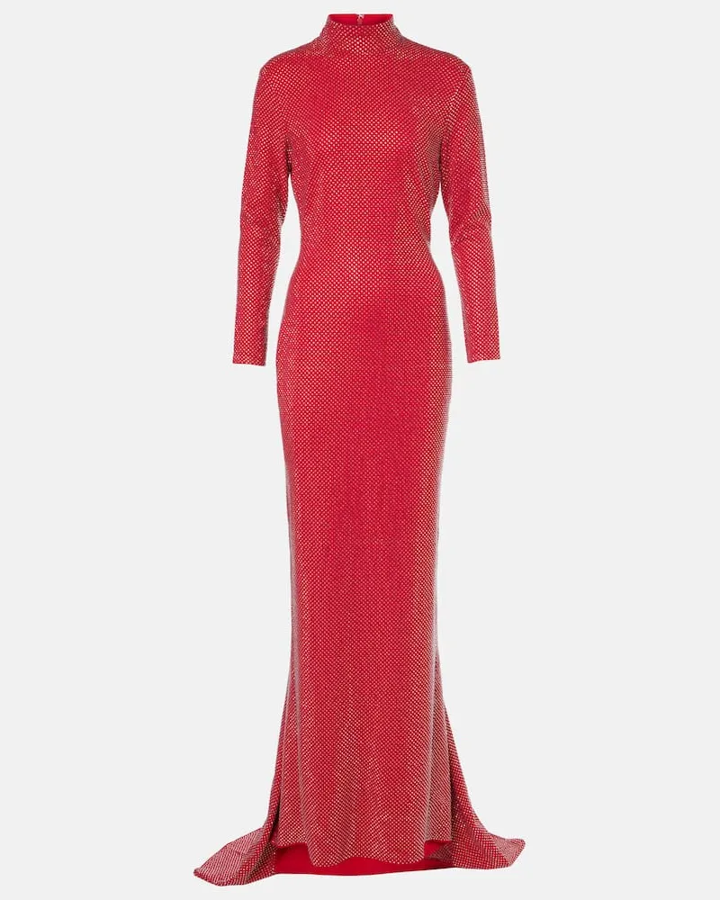 Solace London Robe Vivienne mit Kristallen Burgunderrot